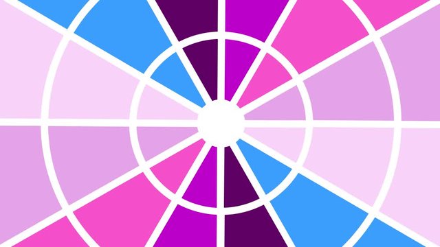 Circular object type fan of various colors that rotates clockwise, with anchor point positioned in the center and covers the whole background.