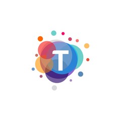 abstract initial letter T logo design template