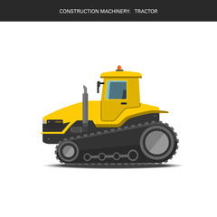 Construction realistic machinery. Tractor. Specialized construction machinery.