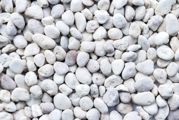 White pebbles stone texture and background