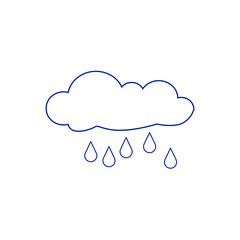 Cloud and rain sketch icon for web, mobile and infographics. Stock Vector illustration isolated on white background.