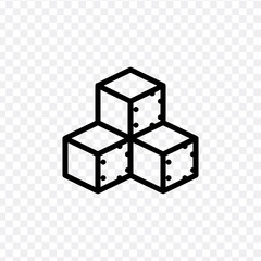 3D three cubes construction, company logo design. Stock Vector illustration isolated on transparent background.