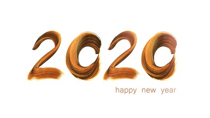 Hand drawn 2020 happy new year background