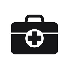 First aid box icon, medical briefcase icon vector isolated