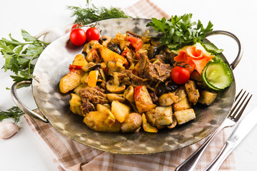 beautiful restaurant dish of Azerbaijan cuisine