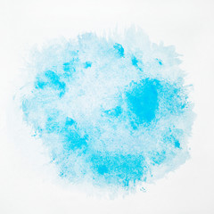 Abstract blue watercolor on white background