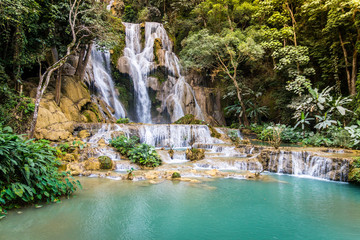 Tat Kuang Si Waterfalls. Beautiful waterfalls in Luang Prabang, Laos.