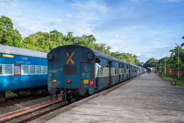 Fototapeta na wymiar Indian railway in nilambur road, 27-10-2019 kerala india