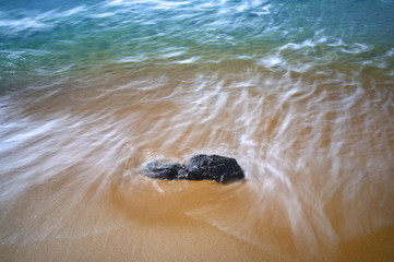 Australian Coastline long exposure Hallidays Point sandy shore