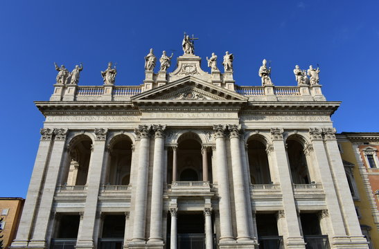 Archbasilica of San Giovanni in Laterano facade. Rome, Italy.