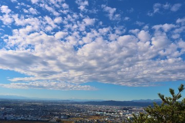 風景　空　山頂から　冬　杤木