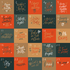 Advent calendar set vector