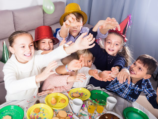 active kids having a good time at a birthday party