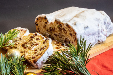 Christmas pictures, view of Christmas cookies with fir branches, candles and Christmas decorations