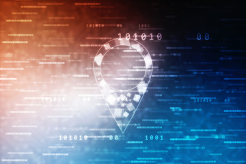 2d rendering Red map pointer 