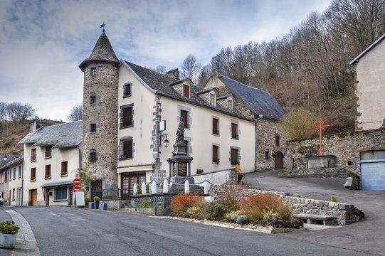 Street in Orcival, France