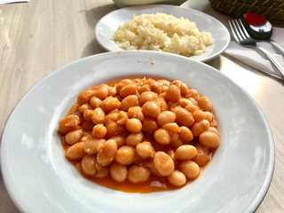 Turkish Baked Beans with Rice Pilav / Pilaf / Kuru Fasulye.