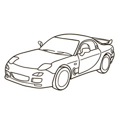 Sport car. Vector doodle illustration