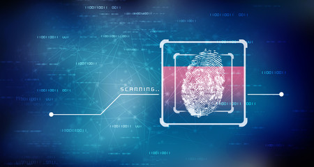 Fingerprint Scanning Technology Concept 2d Illustration