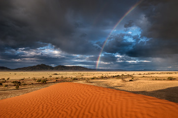 Rainbow over the Namib Desert