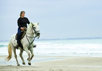 riding girl and horse