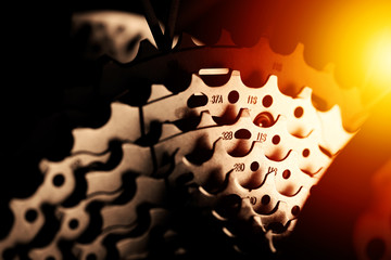 closeup the moutain bike parts