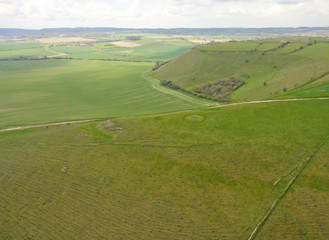 Fototapeta na wymiar Hills at Mere in Wiltshire