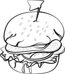 hand drawn burger vector illustration