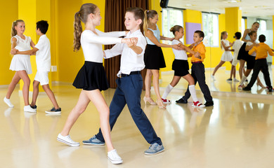 Children studying of partner dance