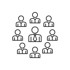 meeting and business people - minimal line web icon. simple vector illustration. concept for infographic, website or app.