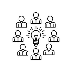 business idea meting - minimal line web icon. simple vector illustration. concept for infographic, website or app.