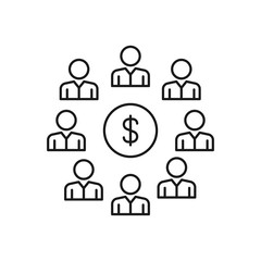 financial meeting - minimal line web icon. simple vector illustration. concept for infographic, website or app.