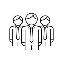 meeting and business people - minimal line web icon. simple vector illustration. concept for infographic, website or app.