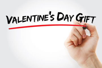 Fototapeta premium Valentine's Day Gift text with marker, concept background