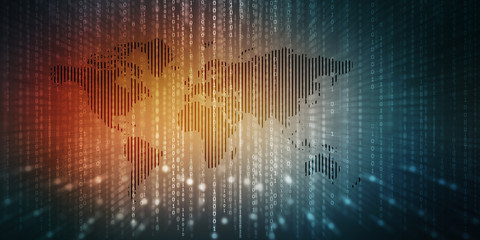 Obraz premium 2d illustration world map abstract background