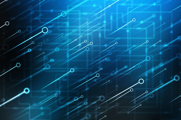 Fototapeta premium 2d illustration Abstract futuristic electronic circuit technology background
