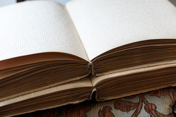 braille text on old book