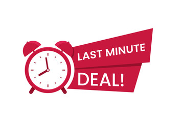 Red last minute deal logo, symbol, banner