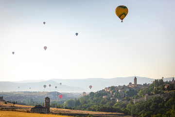 Hot air balloon festival in Segovia, Spain