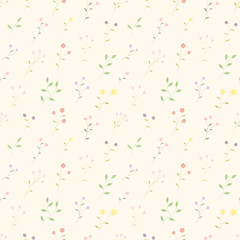 Small bloom flowers colorful seamleass pattern vector background