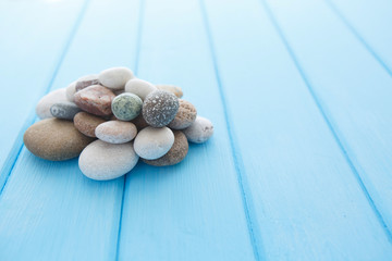 Pile of clean white smooth stones