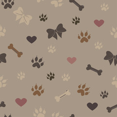Seamless Dog Paw Pattern