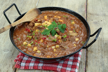 goulash dish on a table