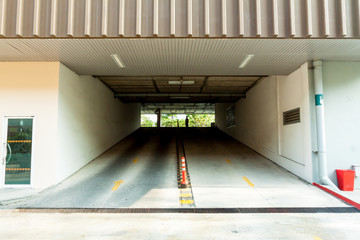 Entrance to the parking lot - up - down.