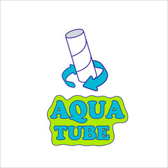 Aqua tube toilet pack symbol biodegradable paper dissolve