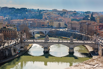 Fototapeta na wymiar Rome rooftop city view. Italy