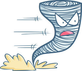 Obraz premium Cute and funny angry tornado running in high speed