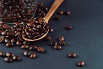roasted coffee beans background texture