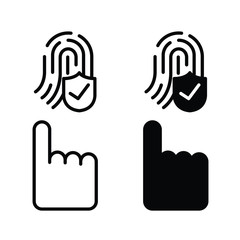 Security fingerprint icon set , vector icon