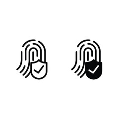 Security fingerprint icon set , vector icon